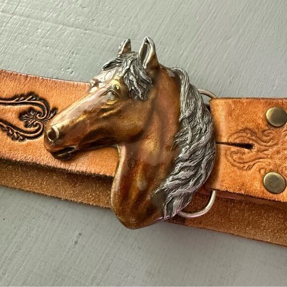 Siskiyou Buckle Co. Horse Belt Buckle & Leather Belt main image 11